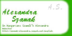 alexandra szamak business card